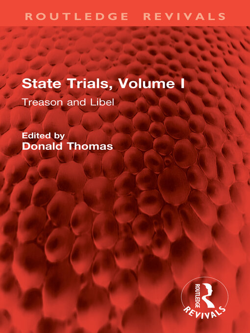 Title details for State Trials,  Volume 1 by Donald Thomas - Available